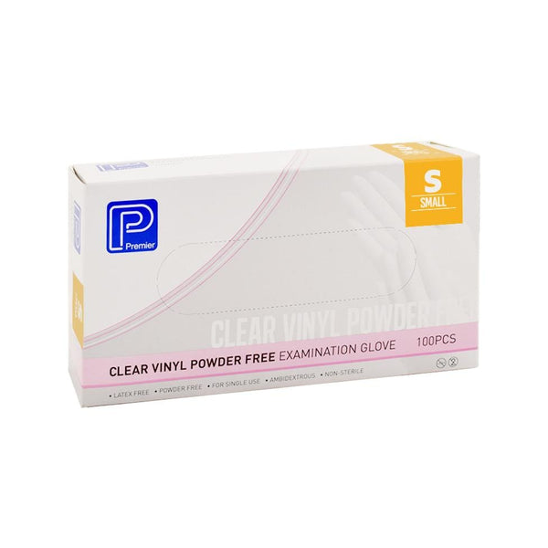 Premier Vinyl Gloves Small / Clear / Powder Free Premier Vinyl Examination Gloves