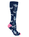 Prestige Medical Socks/Hosiery Puppy Party on Navy Prestige 30cm Premium Knit Compression Socks