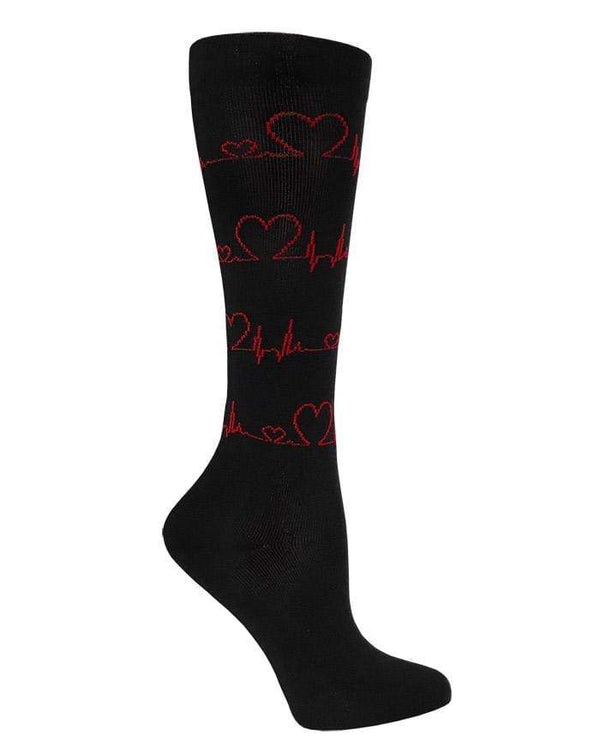 Prestige Medical Socks/Hosiery EKG with Hearts Prestige 30cm Premium Knit Compression Socks