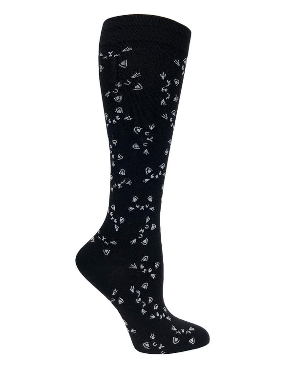 Prestige Medical Socks/Hosiery Cats Black & White Prestige 30cm Premium Knit Compression Socks