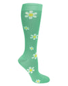 Prestige Medical Socks/Hosiery Daisies on Mint Prestige 30cm Premium Knit Compression Socks