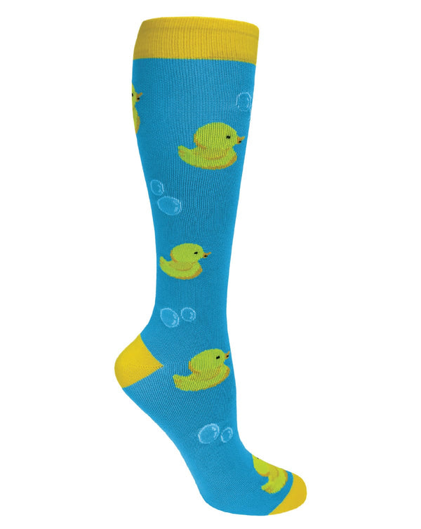 Prestige Medical Socks/Hosiery Yellow Ducks & Bubbles Prestige 30cm Premium Knit Compression Socks
