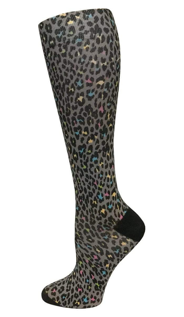 Prestige Medical Socks Leopard Print Grey Prestige 30cm Soft Comfort Compression Socks