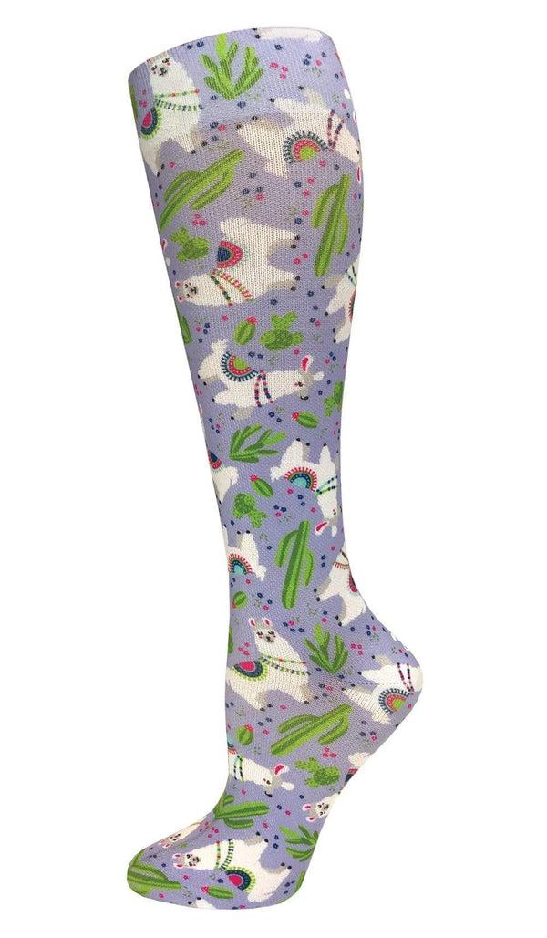 Prestige Medical Socks Llamas Periwinkle Prestige 30cm Soft Comfort Compression Socks