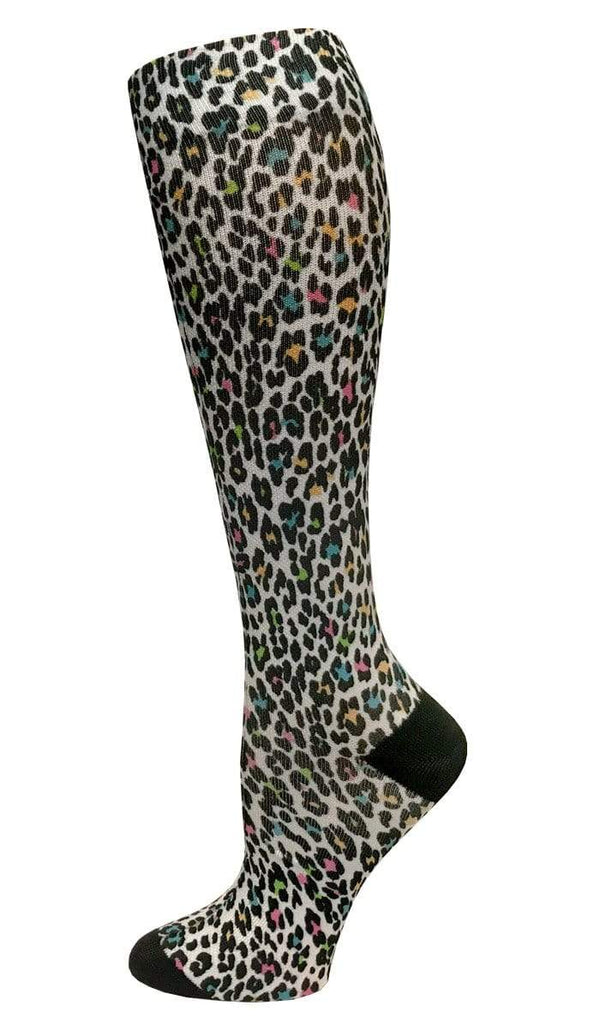 Prestige Medical Socks Leopard Print Cream Prestige 30cm Soft Comfort Compression Socks