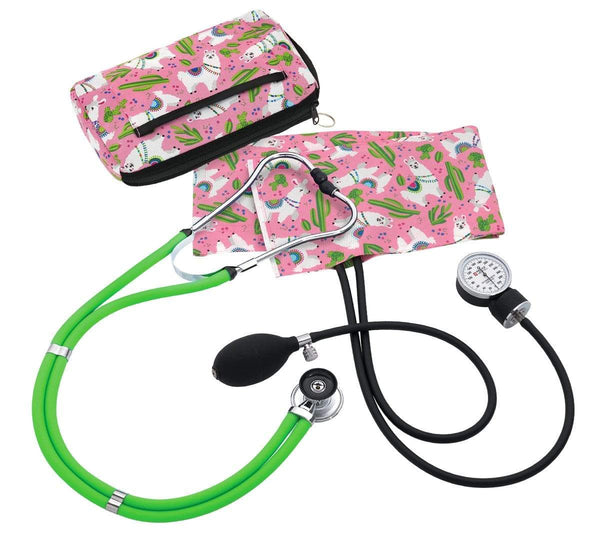 Prestige Medical Sphygmomanometer Kits Llamas Pink Prestige Aneroid Sphygmomanometer / Sprague Rappaport Kit