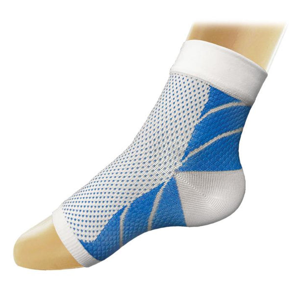 Prestige Medical Socks White/Sky Blue Large Prestige Plantar Fasciitis Socks