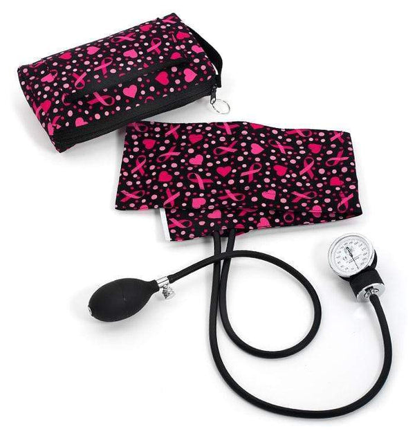 Prestige Medical Hand Held Sphygmomanometers Ribbons Hearts Black / Adult 10.0"-16.0" Prestige Premium Aneroid Sphygmomanometer with Carry Case