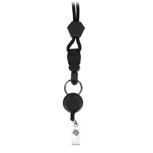 Prestige Medical Lanyards Black Prestige Retractable Neck Lanyard