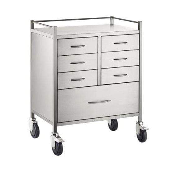 Pacific Medical Australia Instrument Trolleys 6 Half Drawers Resuscitation 304 Stainless Steel