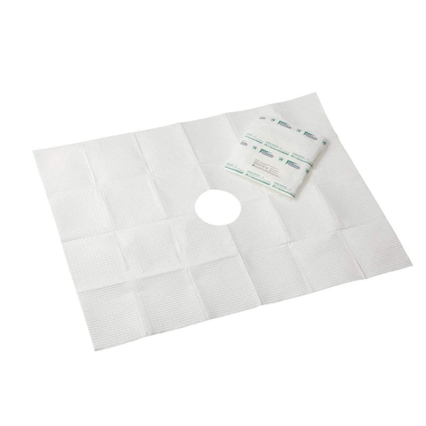 Aaxis Pacific 50cm x 68cm, (Fenestration 10cm x 10cm) / Sterile Sage Drape Fenestrated 4-Ply Poly-Lined Peel Pack