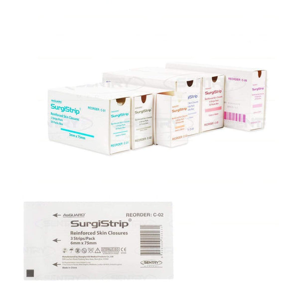 Sentry Medical Skin Closures & Adhesives 13mm x 100mm / 6s / Sterile Sentry AsGUARD SurgiStrip Reinforced Skin Closures