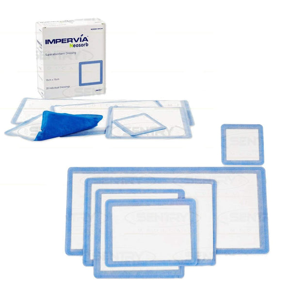 Sentry Medical Absorbent Dressings 10cm / 10cm / Sterile Sentry IMPERVIA Neosorb Superabsorbent Dressing