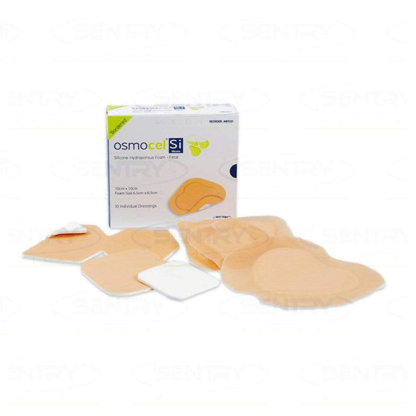 Sentry Medical Exuding Wound Dressings Sentry Osmocel Si Silicone Hydroporous Foam Petal Bordered