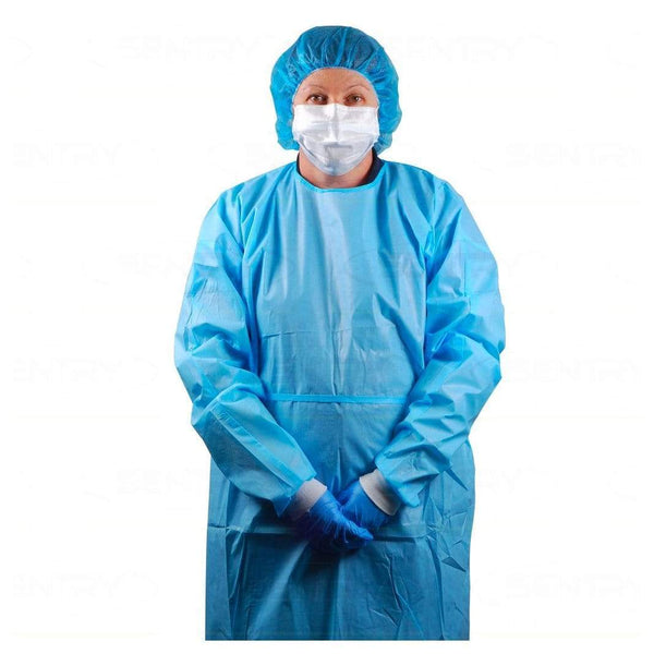 Sentry Medical Impervious Gowns Standard Sentry OWEAR Blue Impervious Gown Sof Cuff
