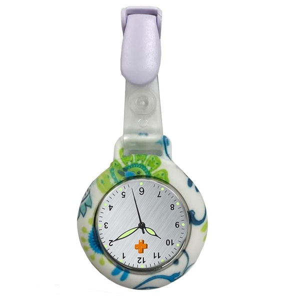 Medshop Fob Watches Blue Green Pattern Silicone Nursing FOB Watch