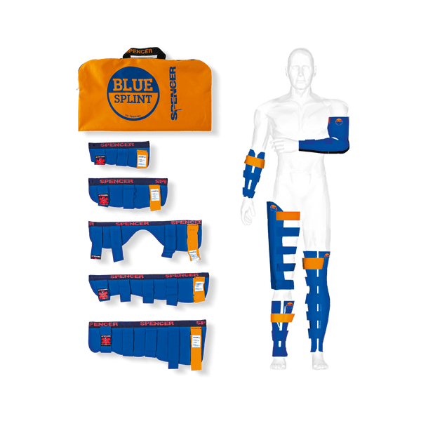 Spencer Italia Srl Spencer Blue Splint Pro 5 Rigid Splint Set Flexible Internal Structure with Bag