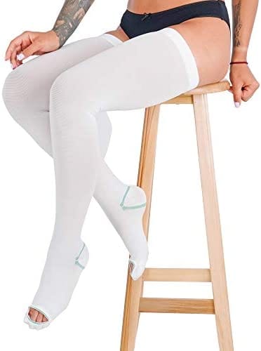 Cardinal Health Compression XS / Long / Open Toe TED Thigh Belt Anti-Embolism Compression Stockings