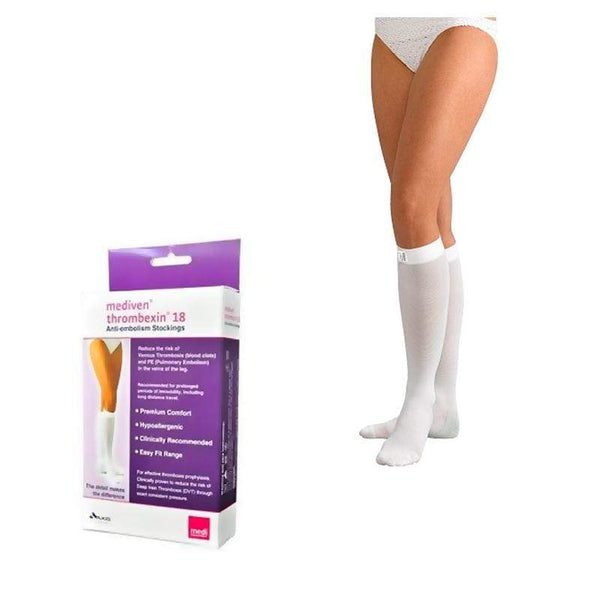 Aaxis Pacific Blue / 25-28cm / Large Thrombexin 18mmHg Below Knee A-E Stocking