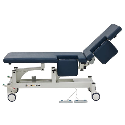 Pacific Medical Australia Examination Couches Two Section Navy Cardiology Couch With Dual Cut Outs