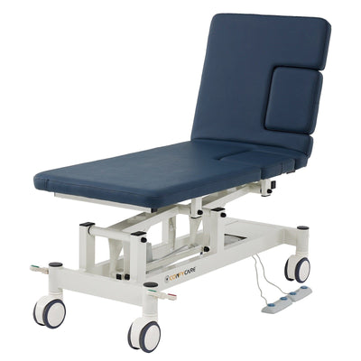 Pacific Medical Australia Examination Couches Two Section Navy Cardiology Couch With Dual Cut Outs