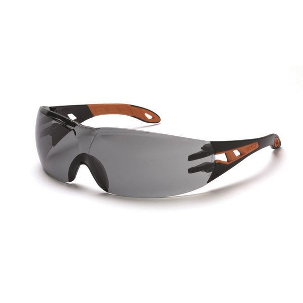 UVEX Safety Glasses Grey / 23% / Black/Orange Arms / SV Excellence UVEX Pheos Eye Protection Spectacles