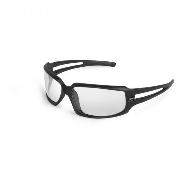 UVEX Safety Glasses Clear / 80%+ / Black Frame / Anti-Scratch UVEX Sonic Eye Protection Spectacles