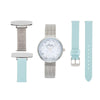 Annie Apple Fob Watches Venus Interchangeable Marble/Silver/Blue Mesh Fob Watch