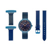 Venus Interchangeable Rose Gold/Blue Mesh Fob Watch