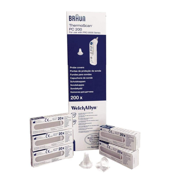 Welch Allyn Thermometer Accessories Disposable Probe Covers Box/200 Welch Allyn Braun ThermoScan PRO 6000 Thermometer Accessories