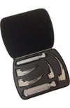 Welch Allyn Laryngoscope Blades Fibre Optic English Macintosh Set / C' Cell Battery Handle No. 60814 'AA' Cell. Battery Handle and Case No. 05791-U. Welch Allyn Laryngoscope Sets with Blades