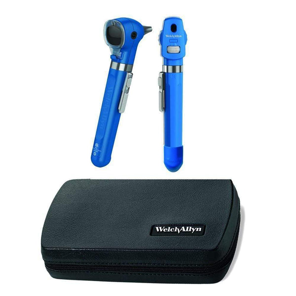 Welch Allyn Diagnostic Sets Plus - with Hard Case / Blueberry Welch Allyn Pocket LED Set with Ophthalmoscope Otoscope 2 Handles