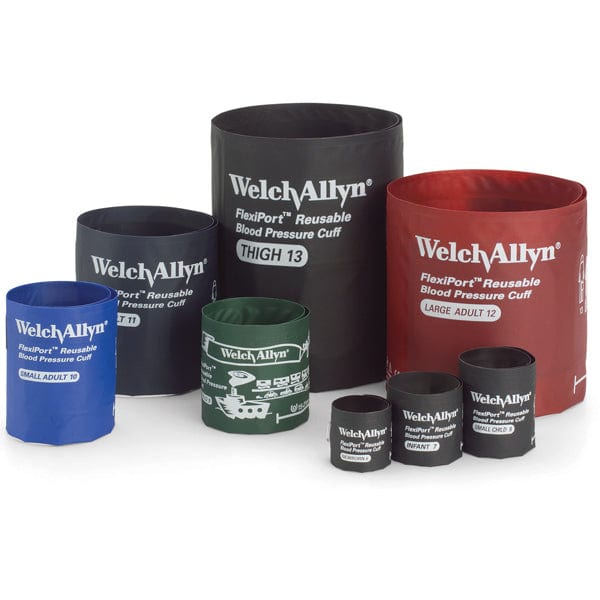Welch Allyn Blood Pressure Cuffs Includes Sizes 6 7 8 9 10 11 12 13 FlexiPort Cuffs (Pack of 8 Cuffs) / Without Welch Allyn Reusable FlexiPort Blood Pressure Cuffs