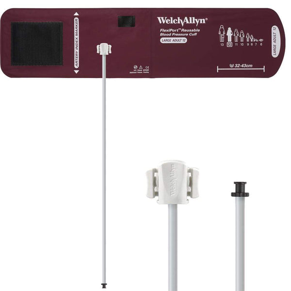 Welch Allyn Blood Pressure Cuffs Large Adult Size 12 32-43cm / One-Tube TP Connector Welch Allyn Reusable FlexiPort Blood Pressure Cuffs
