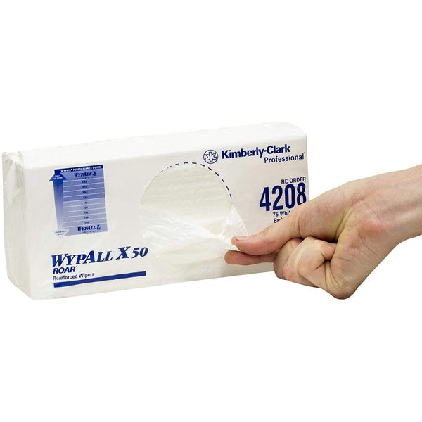 Wypall Wipers Extended Use White / 24cm x 42cm / 75 Wipers/Pack WYPALL Extended Use Wipers X50 (ROAR) Reinforced Single Sheet