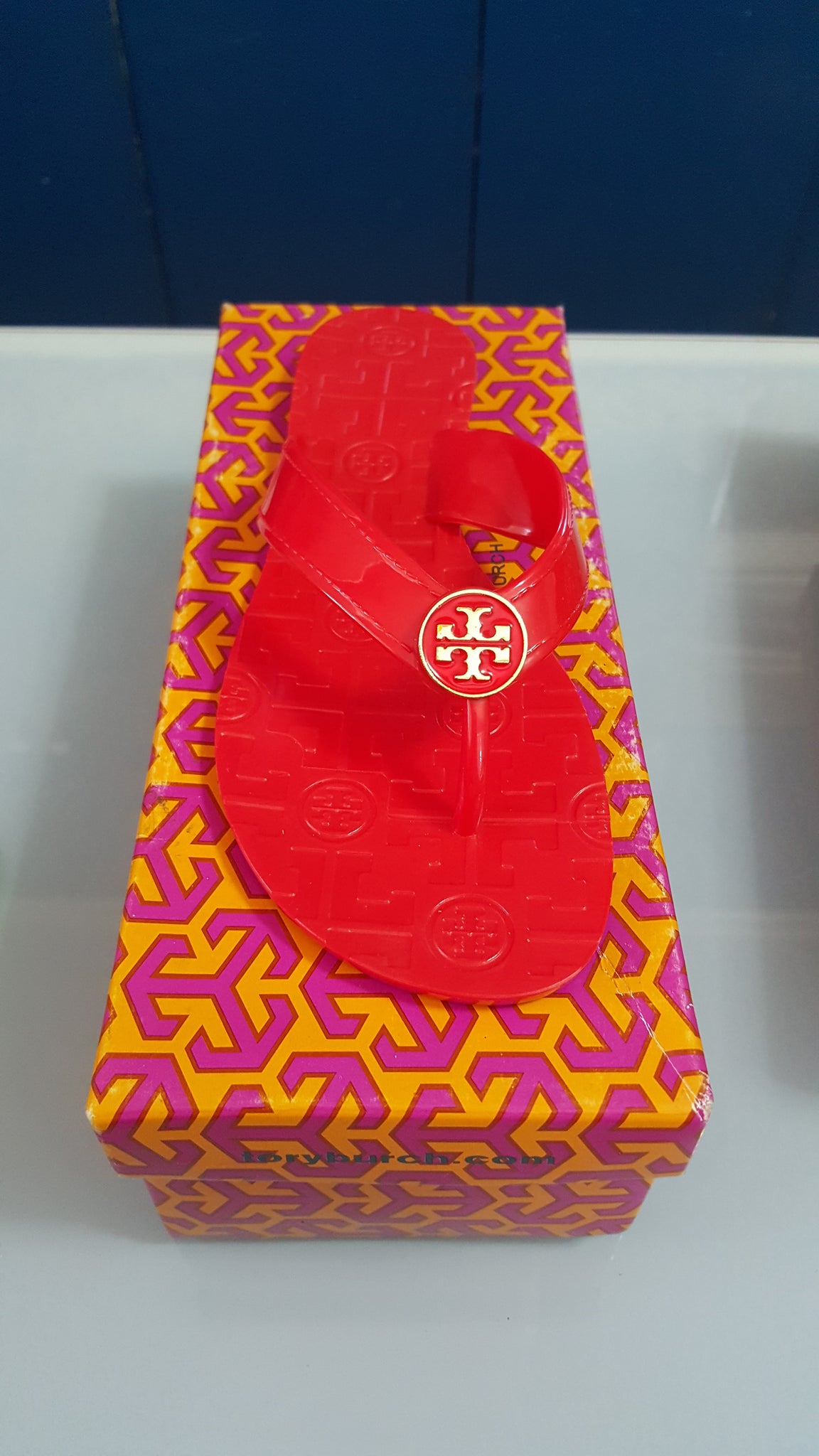 red tory burch sandals