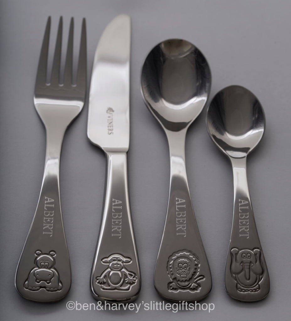 engraved baby cutlery set