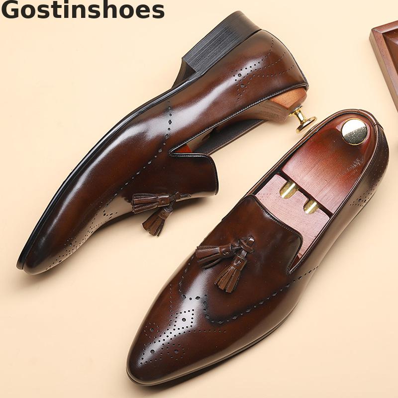 genuine leather mens dress shoes