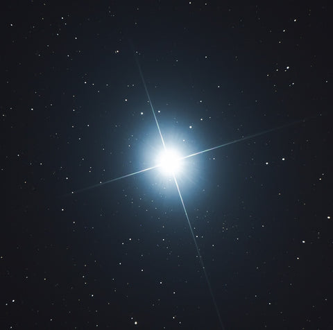 A photo of Sirius A, or Dog Star, the brightest, largest star in the night sky. 