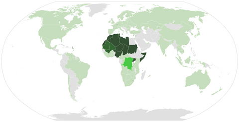 Map of Kimberley Process and List of ongoing conflicts in Africa. Source: Wikipedia - By Webysther, based on Kimberly Process Map.svg - Own work, CC BY-SA 4.0, https://commons.wikimedia.org/w/index.php?curid=46186876