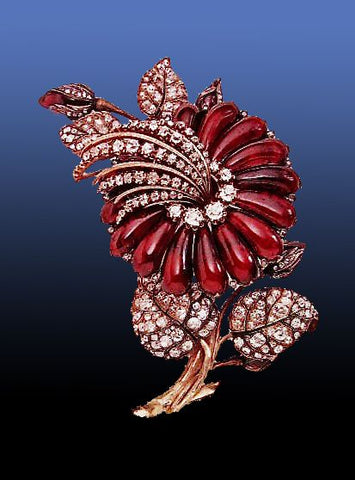 Garnet Flower Brooch from the estate of Jackie Kennedy Onassis. Source: Pinterest