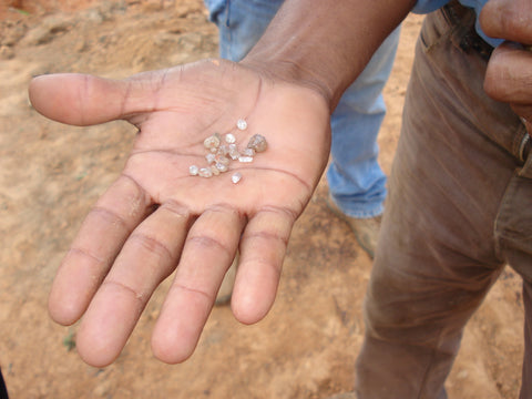 Diamond held by Miner