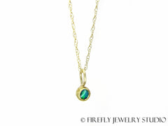 Australian Black Opal Twinkle Necklace by Firefly Jewelry Studio