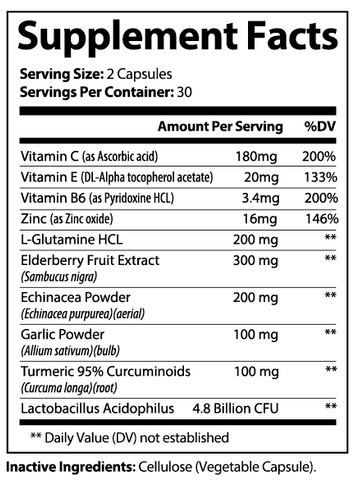 Emergency immune system supplement facts 