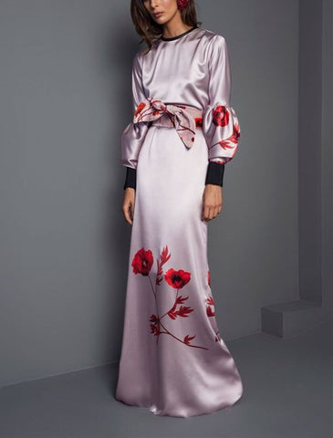 US$ 28.86 - Shoulder Long Sleeve Printing Temperament Maxi Dress - www ...