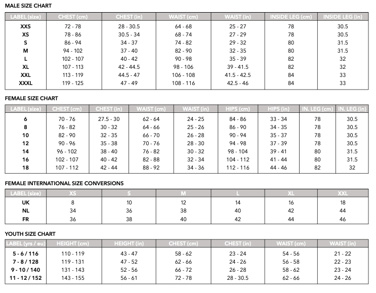 Clothing Size Guide