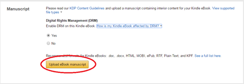 Upload Ebook manuscript for ebooks at Amazon publishing
