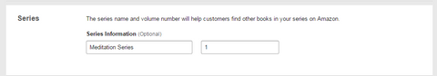 Setting Book as Series at Amazon Publishing