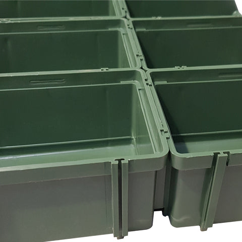 interconnecting union plastic storage bins