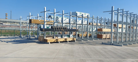 cantilever racking in yard